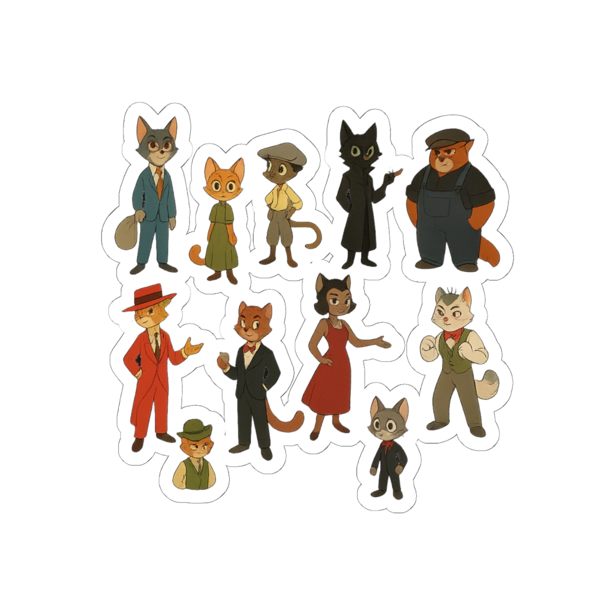 Lackadaisy Cats Stickers | Vintage Speakeasy Feline Vinyl Decals
