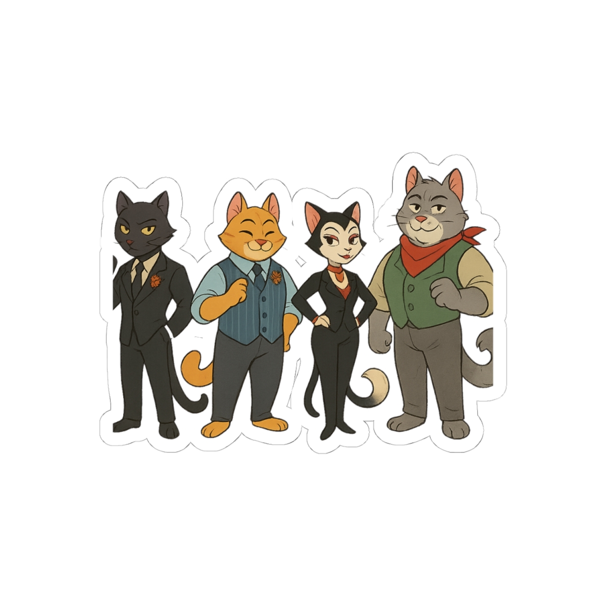 Lackadaisy Cats Stickers | Sly Jazz-Age Vinyl Decals