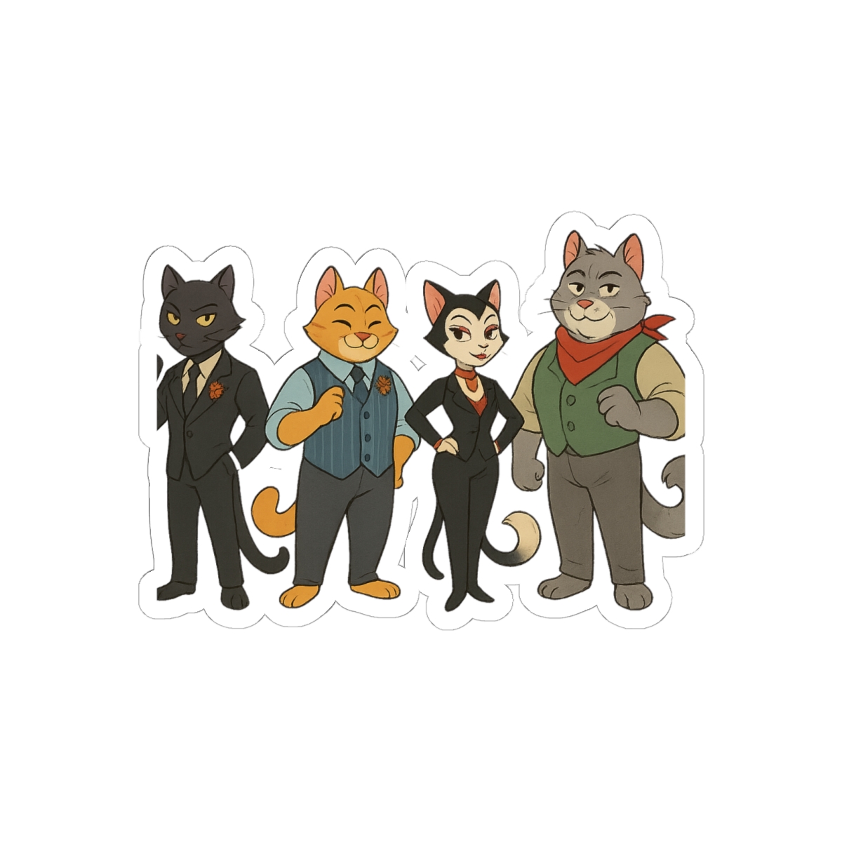 Lackadaisy Cats Stickers | Sly Jazz-Age Vinyl Decals