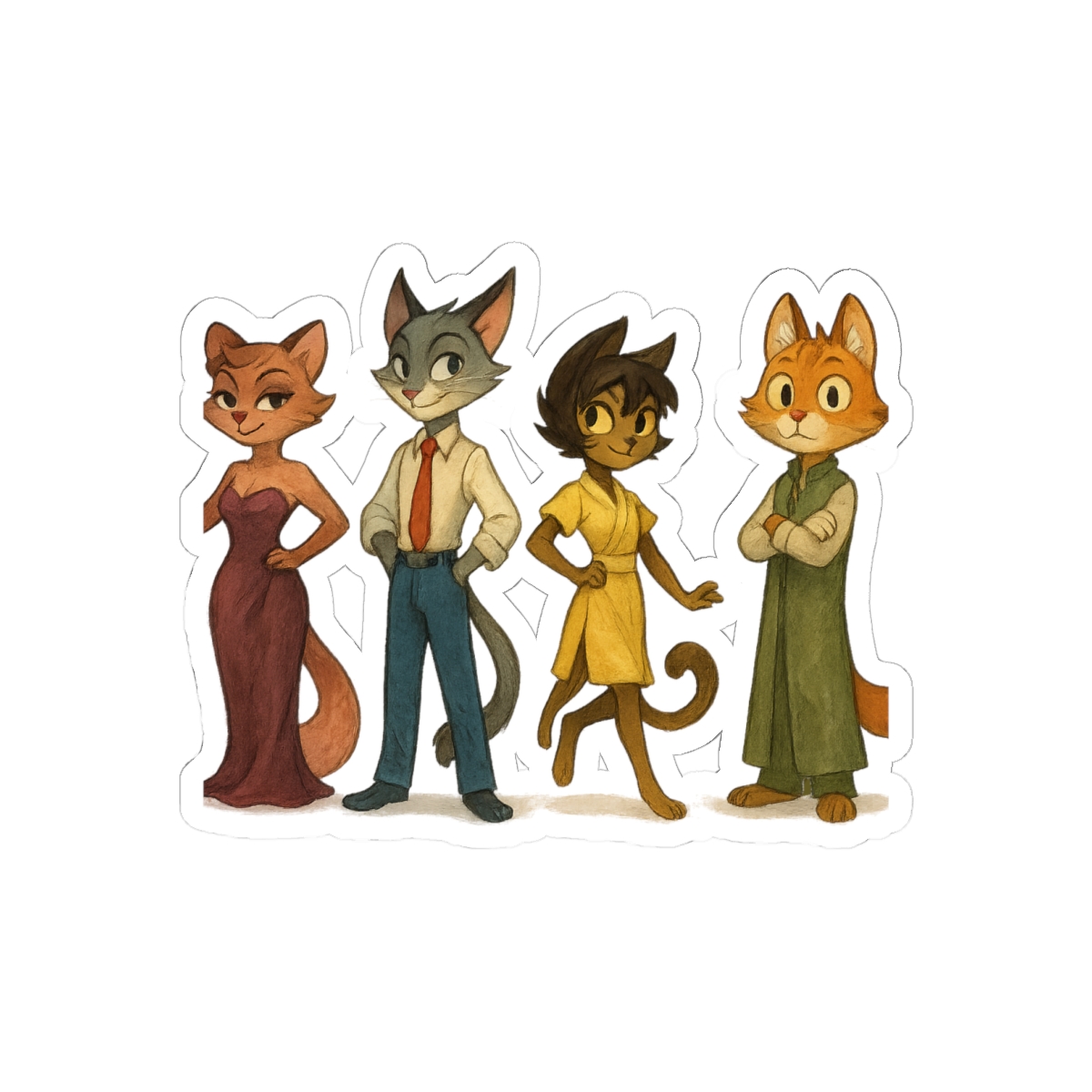 Lackadaisy Comic Cats Sticker | Playful Vinyl Decal