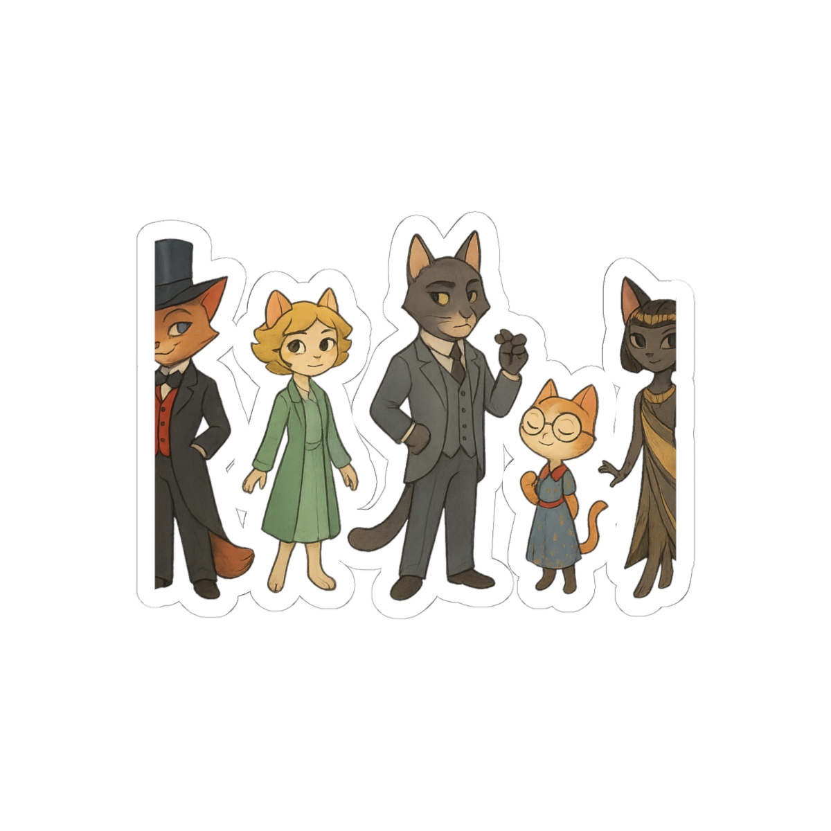 Lackadaisy Cats Stickers | Bold Retro Feline Vinyl Decals