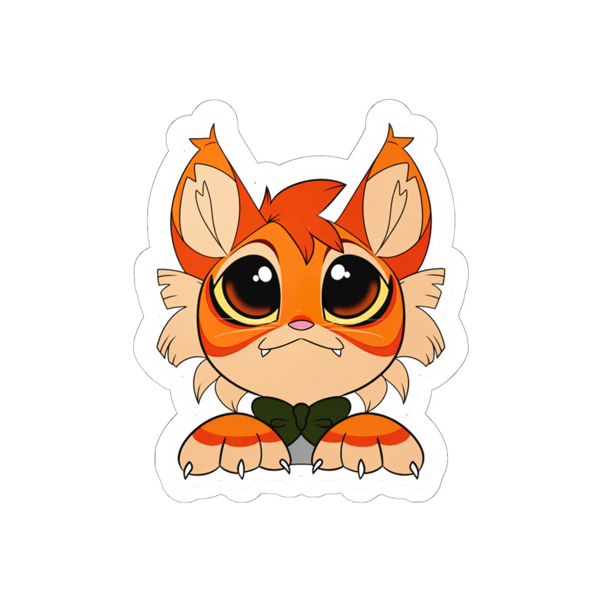 Peeking Orange Cat with Bow Tie Sticker | Cute Vinyl Decal