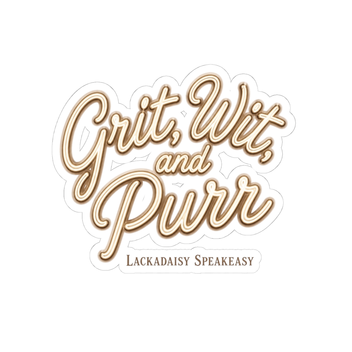 Lackadaisy "Grit, Wit, and Purr" Sticker