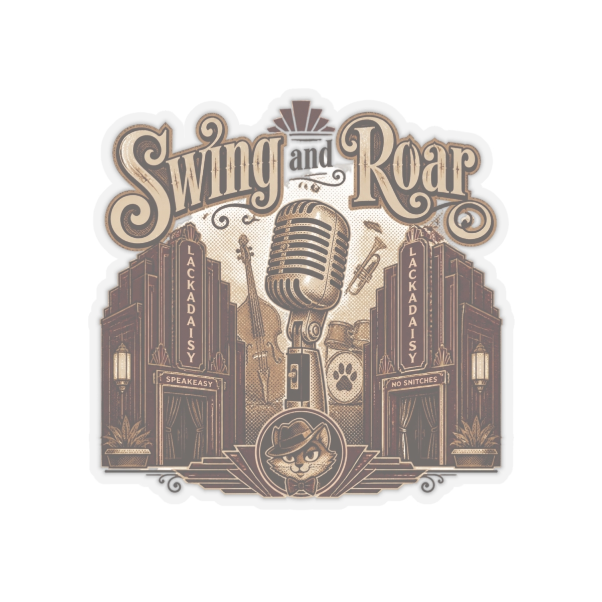 Lackadaisy "Swing and Roar" Sticker